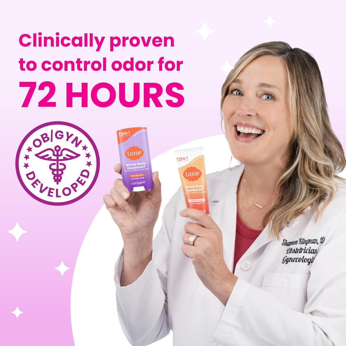 Lume Whole Body Deodorant - Invisible Cream Tube - 72 Hour Odor Control - Doctor Developed - Aluminum Free. Baking Soda Free and Skin Loving - 3.0 Ounce. (Pack of 2) (Fresh Alpine)